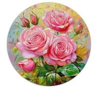 Rose 1000 Pièces Puzzle Circulaire planteee Fleur Puzzle Adulte pour Enfants Puzzle Familial Jeu D'Intelligence Décoration pour Enfants Cadeau 1000pcs (67.5x67.5cm)