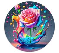 Rose 1000 Pièces Puzzle Circulaire planteee Fleur Puzzles Classiques Pression Réduite Puzzle Jeu D'Intelligence Cadeaux 1000pcs (67.5x67.5cm)