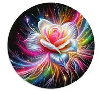 Rose 1000 Pièces Puzzle Circulaire planteee Fleur Puzzles Classiques Puzzle Familial Jeu D'Intelligence Cadeaux 1000pcs (67.5x67.5cm)