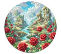 Rose 1000 Pièces Puzzle Rond pour Adultes Et Enfants Fleur DIY Original Difficile Impossible Décompression 1000pcs (67.5x67.5cm)