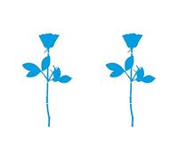 Rose 10cm Fenêtre De La Voiture Miroir Autocollant Tatouage coupe decals vinyle Auto-adhésif Déco Film Depeche Mode - 2 Pièces bleu clair