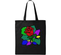 Rose Abstract Art Sac fourre-tout en coton écologique Noir Taille unique, noir, One Size