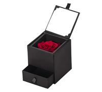 Rose Amor GBK-RED-02 Coffret Cadeau avec Tiroir Véritable Rose Rouge Stabilisée, 8.5cm x 8.5 cm x 9.5 cm