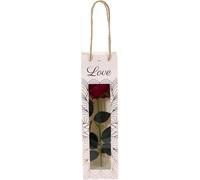 Rose artificielle Emballage cadeau inclus - ø 7,5 x 30 cm - Fleur artificielle - Roses artificielles - Pétales de rose - Rouge