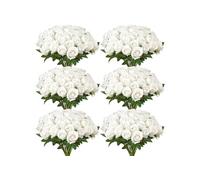 VEVOR Rose Artificielle Lot de 120 Fleurs Artificielles 508 mm Bouquets de Fausses Fleurs Aspect Réaliste avec Tête de Rose 70 mm, pour Décoration Intérieure, Fêtes, Mariages, Centres de Table, Blanc