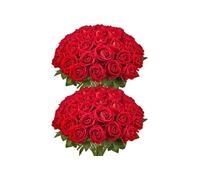 VEVOR Rose Artificielle Lot de 60 Fleurs Artificielles 508 mm Bouquets de Fausses Fleurs Aspect Réaliste avec Tête de Rose 70 mm, pour Décoration Intérieure, Fêtes, Mariages, Centres de Table, Rouge