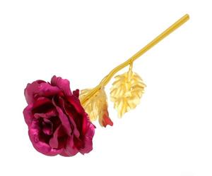 Rose artificielle plaquée or 24 carats | Fleur artificielle enveloppée d'aluminium pour la Saint-Valentin, la fête des mères, un anniversaire de mariage, pour votre épouse, petite amie (rose rouge)
