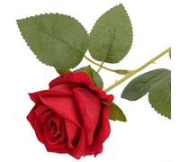 Rose artificielle réaliste avec toucher velours, décoration parfaite pour les mariages et les espaces de vie (rouge vif)