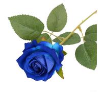 Rose artificielle réaliste avec toucher velours, décoration parfaite pour les mariages et les espaces de vie (bleu)
