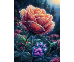 Rose avec une empreinte de patte de loup 300 Pièces Puzzle Famille En Carton Anti-Déchirure Faune sauvage et animaux de compagnie Difficulté Moyenne Jeu De Société Soirée Entre Amis Cadeau Noël Famill