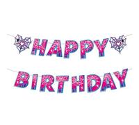 Rose Banderole Joyeux Anniversaire Araignée, Pré-Enfilée Thème Dessin Animé Décorations d'Anniversaire pour Fournitures de Fête d'Anniversaire Filles et Garçons