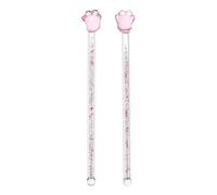 Rose Bâtonnets Mélangeurs à Long Manche en Verre 2 Pièces