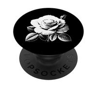 Rose Blanc et Noir Vintage Cool Urban Design Shapes Mania PopSockets PopGrip Adhésif