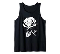 Rose Blanc sur Noir Vintage Urban Cool Design 2 Formes Mania Débardeur