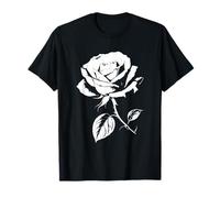 Rose Blanc sur Noir Vintage Urban Cool Design 2 Formes Mania T-Shirt