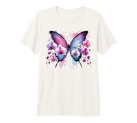 Rose Bleu Orchidée Papillon Silhouette Ailes Formes Mania T-Shirt Haut de Gamme