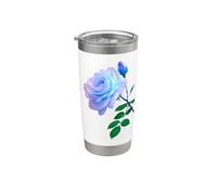 Rose bleue délicate de luxe avec un bourgeon gros plan formes mania Gobelet isotherme en acier inoxydable double paroi