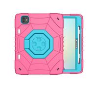 (Rose Blue, Multicolor) For iPad Pro 11 (2024) M4 Case Kickstand TPU+PC Tablet Cover with Pencil Holder Fidget Toys - Black+