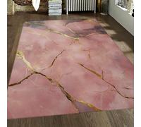 Rose Blush Tapis 180x240 pour Salon carpette antidérapant à Dos Descente de lit lavables Abstraite en marbre Modernes Zone Fine Entretien Facile Les Zones très fréquentées Douce Chambre