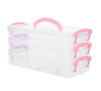 Rose Boîte à Crayons en Plastique Empilable et Détachable pour Bureau | PP Rigide, Empêche les Objets de Tomber, Usage École et Enseignants, Format Compact