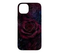 Rose Bordeaux avec parchemins Floraux foncés Coque pour iPhone 14 Plus