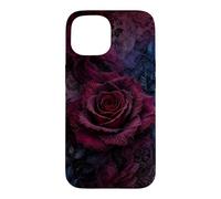 Rose Bordeaux avec parchemins Floraux foncés Coque pour iPhone 15