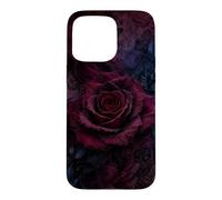 Rose Bordeaux avec parchemins Floraux foncés Coque pour iPhone 15 Pro Max