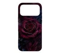 Rose Bordeaux avec parchemins Floraux foncés Coque pour iPhone 17 Pro Max