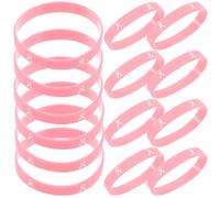 Rose Bracelets en Silicone pour Sensibilisation au Cancer du Sein 20 Pièces | Simple et Chic, Finition Lisse Brillante, pour Marches, Quotidien, Soutien Collectif