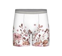 Rose Butterfly Boxer court respirant extensible pour homme Motif girafe et fleur, gris, S