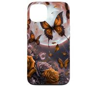 Rose Butterfly Design Cute Orange Floral Print Flower Galaxy Coque pour iPhone 13