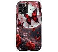 Rose Butterfly Design Cute Red Floral Print Flower Galaxy Coque pour iPhone 11 Pro