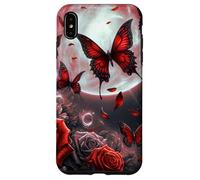 Rose Butterfly Design Cute Red Floral Print Flower Galaxy Coque pour iPhone XS Max