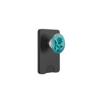 Rose Butterfly Flower Cell Phone Button Pop Up Holder Teal PopSockets PopWallet pour MagSafe