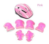 (rose) Casque de sécurité pour enfants Sport Skate Cycling Safety Guard Genouillère Coudière Bicycle Helmet Protection