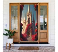 Rose Castle N°267 Couvre-porte décorative pour intérieur/extérieur, printemps, été, automne, hiver, Halloween, Noël