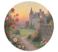 Rose Castle Puzzle 1000 Pièces Cadeau Unique Magical Forest Jeu Éducatif Défi Jouet À De Qualité Supérieure Peinture Art pour Adultes Et Enfants À Partir De 12 Ans 1000pcs (67.5x67.5cm)