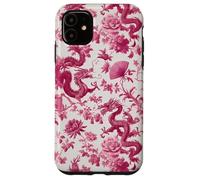 Rose Color Dragon French Toile De Jouy Preppy Floral Trendy Coque pour iPhone 11