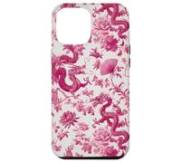 Rose Color Dragon French Toile De Jouy Preppy Floral Trendy Coque pour iPhone 12 Pro Max