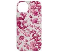 Rose Color Dragon French Toile De Jouy Preppy Floral Trendy Coque pour iPhone 14 Plus