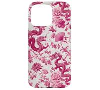 Rose Color Dragon French Toile De Jouy Preppy Floral Trendy Coque pour iPhone 15 Pro Max