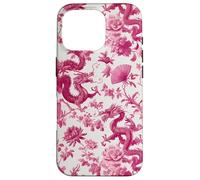 Rose Color Dragon French Toile De Jouy Preppy Floral Trendy Coque pour iPhone 16 Pro
