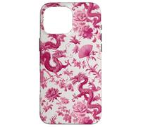 Rose Color Dragon French Toile De Jouy Preppy Floral Trendy Coque pour iPhone 16 Pro Max