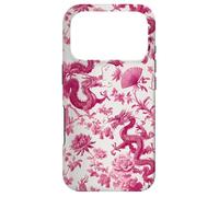 Rose Color Dragon French Toile De Jouy Preppy Floral Trendy Coque pour iPhone 17 Pro