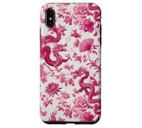 Rose Color Dragon French Toile De Jouy Preppy Floral Trendy Coque pour iPhone XS Max