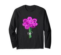 Rose Color Flower Kisses Pink Graphic Manche Longue