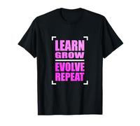 Rose Color Learn Grow Evolve Repeat Pink Graphic T-Shirt