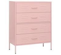Rose Commode salon/BUFEET - CLARENCE - Avec rangement - Rose 80x35x101,5 cm - Acier LV717