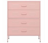 Rose Commode salon/BUFEET - JILL'S - Avec rangement - Rose 80x35x101,5 cm - Acier LV717
