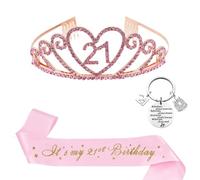 Rose Couronne Anniversaire Echarpe Anniversaire Fille, Birthday Queen Echarpe Anniversaire Kit, Happy Birthday Decoration pour Fille Femme Décoration de Fête pour Fête Halloween (D)